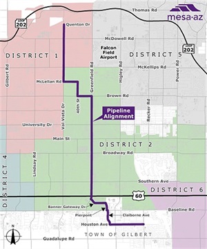 map of pipeline alignment
